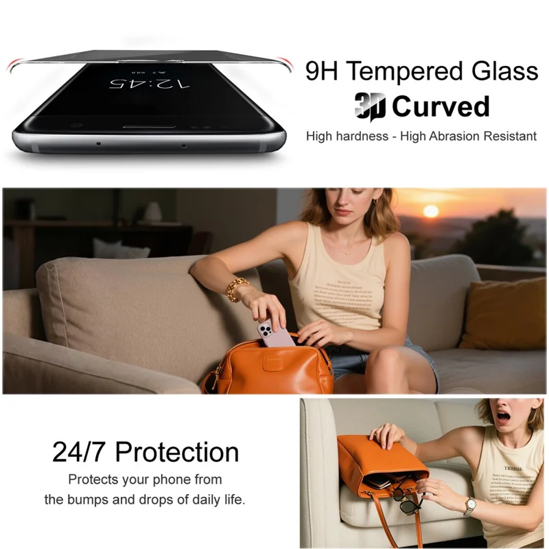 IMAK til TECNO Camon 50 Pro 4G / Camon 50 Ultra 5G Anti-spion Tørhærdet Glasskærm Side-lim Fuld Dækningsbeskytter (uden kanter) - Sort