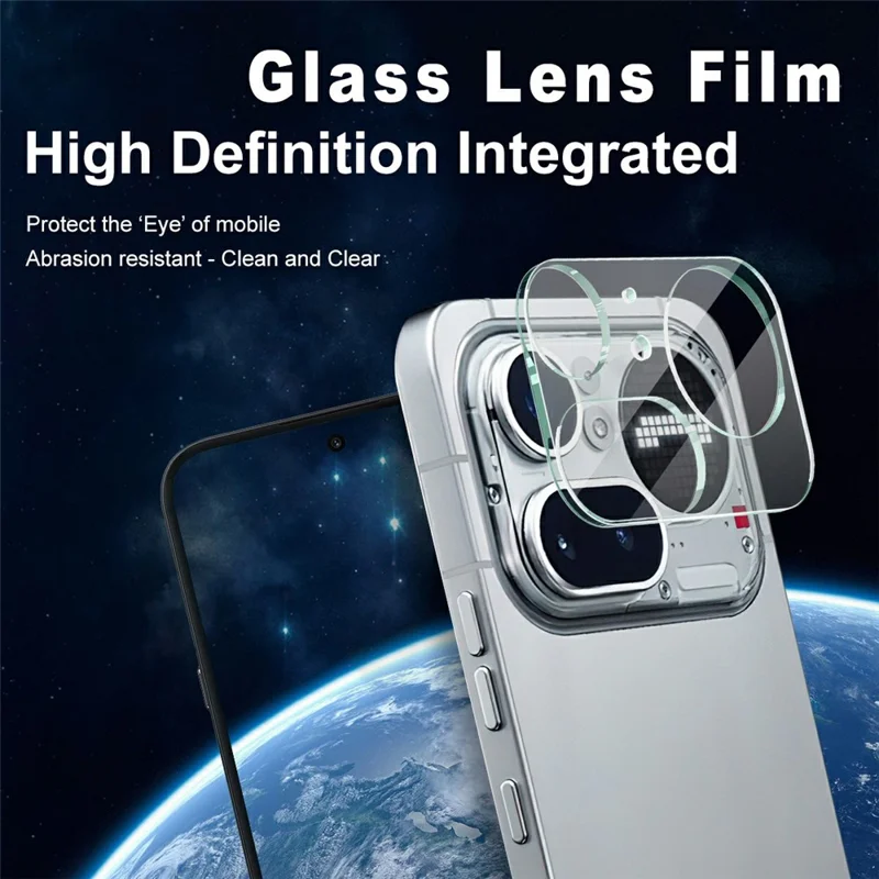 IMAK Protezione Obiettivo in Vetro Temperato Full Cover + Coperchio Obiettivo in Acrilico Trasparente per Nothing Phone (4a) Pro