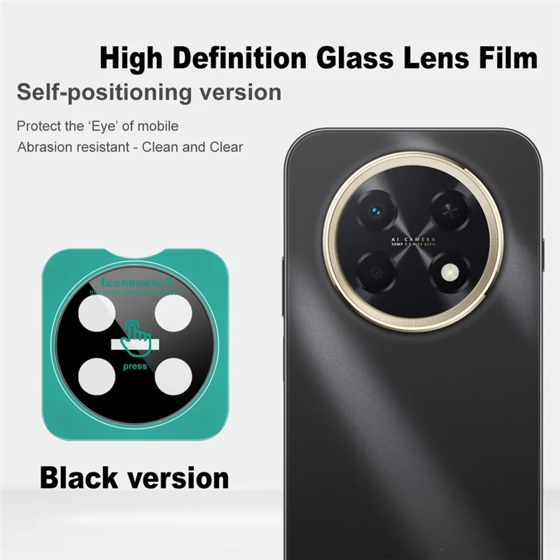 IMAK Für Huawei Enjoy 90 Pro Max Gehärtetes Glas Vollständiger Abdeckung Objektivschutz Mit Selbstpositionierendem Rahmen - Schwarz