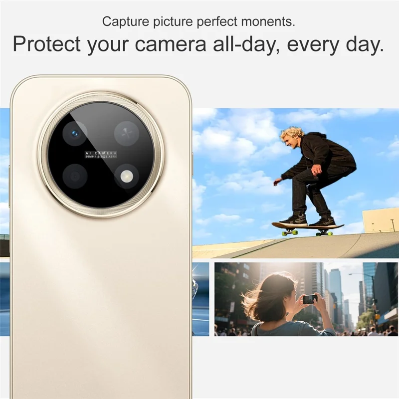 IMAK Für Huawei Enjoy 90 Pro Max Gehärtetes Glas Vollständiger Abdeckung Objektivschutz Mit Selbstpositionierendem Rahmen - Schwarz