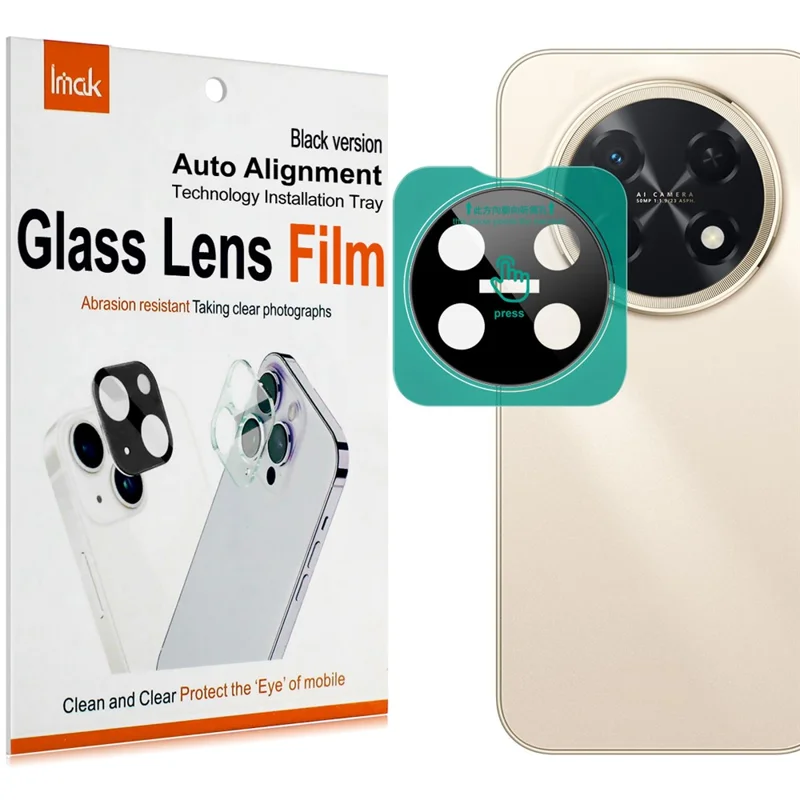 IMAK Für Huawei Enjoy 90 Pro Max Gehärtetes Glas Vollständiger Abdeckung Objektivschutz Mit Selbstpositionierendem Rahmen - Schwarz