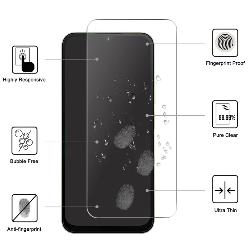 Screen Protector For Xiaomi Poco C85x 5G / Redmi A7 Pro 4G (171.56mm) / Redmi A7 Pro 5G 2.5D HD Tempered Glass Film (Not Complete Coverage) - Transparent
