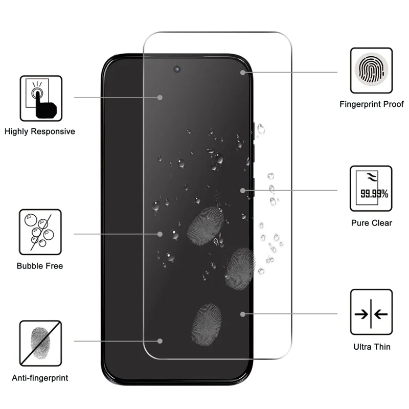 واقي شاشة لهاتف Motorola Edge (2026) فيلم زجاج مقوى HD بتصميم قوس 2.5D (بدون تغطية كاملة) - شفاف
