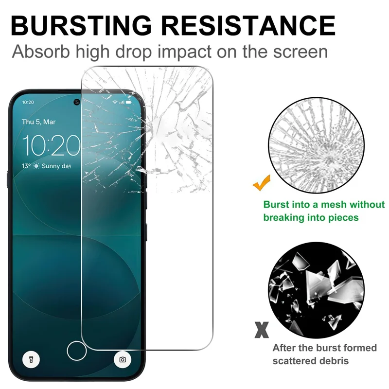 Protecteur d'écran pour Nothing Phone (4a) Pro 2.5D HD en verre trempé (pas de couverture complète) - Transparent