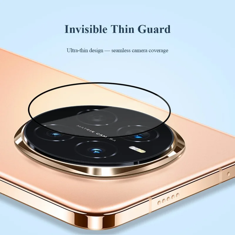 LEREACH 2Pcs for Honor Magic7 5G Camera Lens Protector Tempered Glass Diamond Shield Auto-Align Invisible Thin Film - Transparent with Black Edge