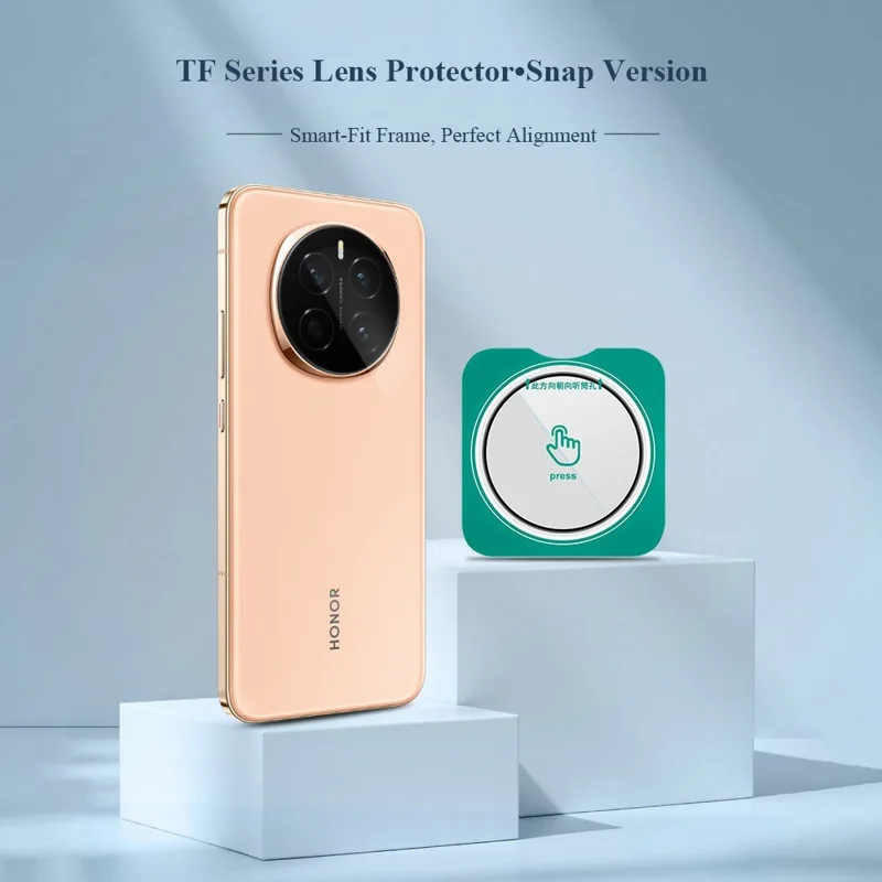 LEREACH 2Pcs for Honor Magic7 5G Camera Lens Protector Tempered Glass Diamond Shield Auto-Align Invisible Thin Film - Transparent with Black Edge