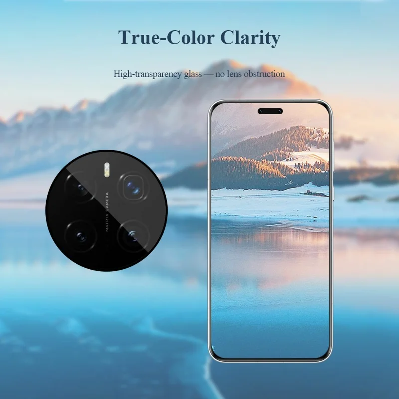 LEREACH 2Pcs for Honor Magic7 5G Camera Lens Protector Tempered Glass Diamond Shield Auto-Align Invisible Thin Film - Transparent with Black Edge
