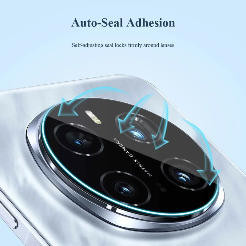 LEREACH 2Pcs for Honor Magic7 5G Camera Lens Protector Tempered Glass Diamond Shield Auto-Align Invisible Thin Film - Transparent with Black Edge