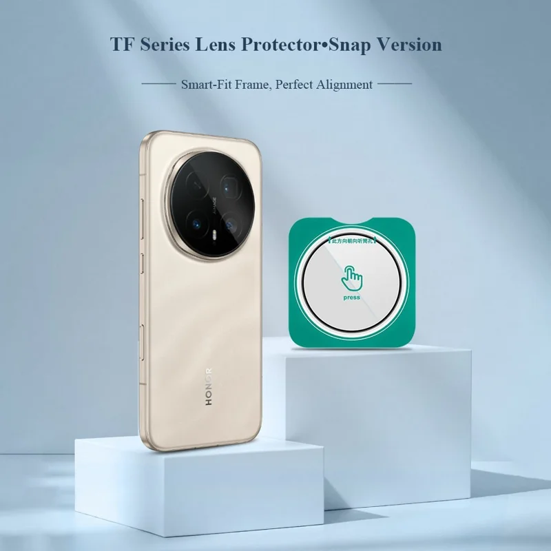 LEREACH 2Pcs for Honor Magic8 Pro 5G Camera Lens Protector Smart-Fit Auto-Align Tempered Glass Film - Black