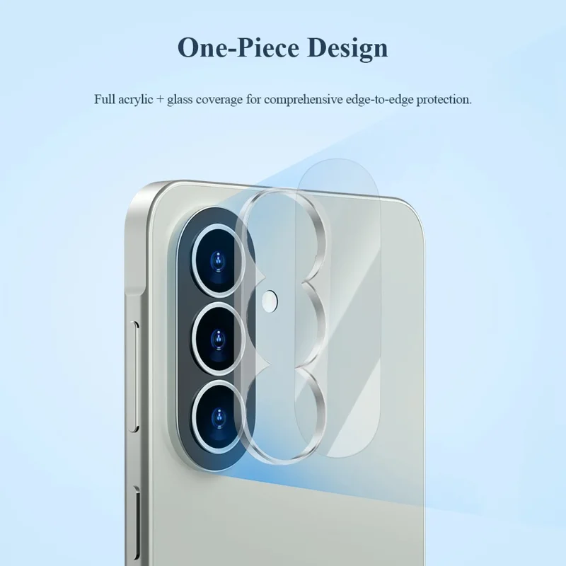 LEREACH for Samsung Galaxy A57 5G Camera Lens Protector 3D Full Coverage Tempered Glass Acrylic One-Piece Lens Film - Black