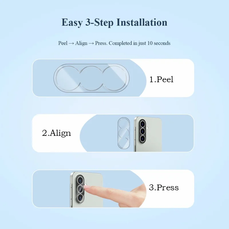 LEREACH for Samsung Galaxy A57 5G Camera Lens Protector 3D Full Coverage Tempered Glass Acrylic One-Piece Lens Film - Black