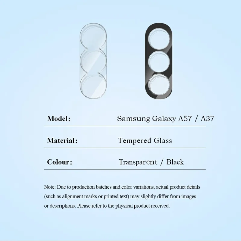LEREACH for Samsung Galaxy A37 5G Camera Lens Protector 3D Full Coverage Tempered Glass Acrylic One-Piece Lens Film - Transparent