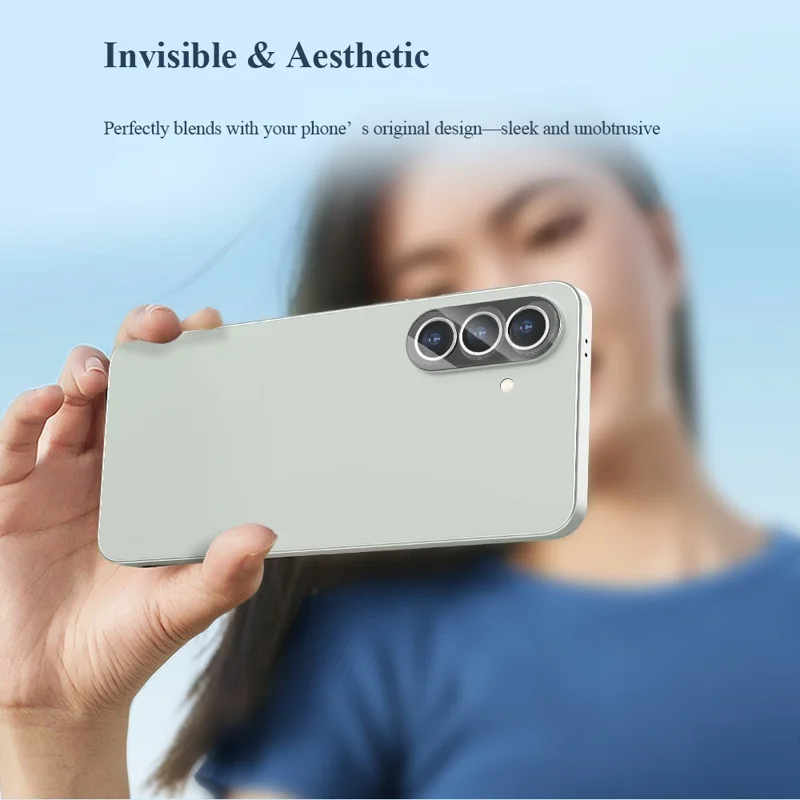 LEREACH for Samsung Galaxy A37 5G Camera Lens Protector 3D Full Coverage Tempered Glass Acrylic One-Piece Lens Film - Transparent