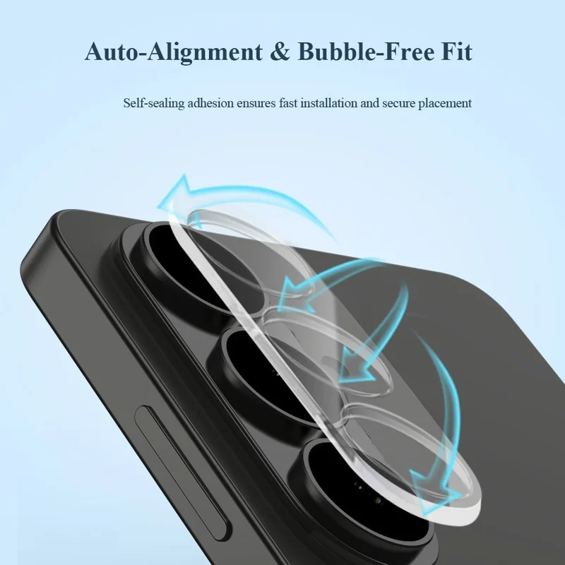 LEREACH for Samsung Galaxy S26+ Camera Lens Protector 3D Full Coverage Tempered Glass Acrylic One-Piece Lens Film - Black