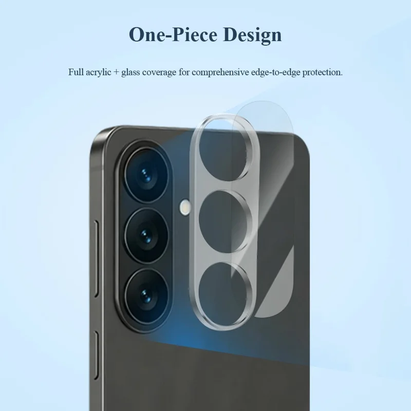 LEREACH 2Pcs for Samsung Galaxy S26+ Camera Lens Protector 3D Full Coverage Tempered Glass Acrylic One-Piece Lens Film - Black