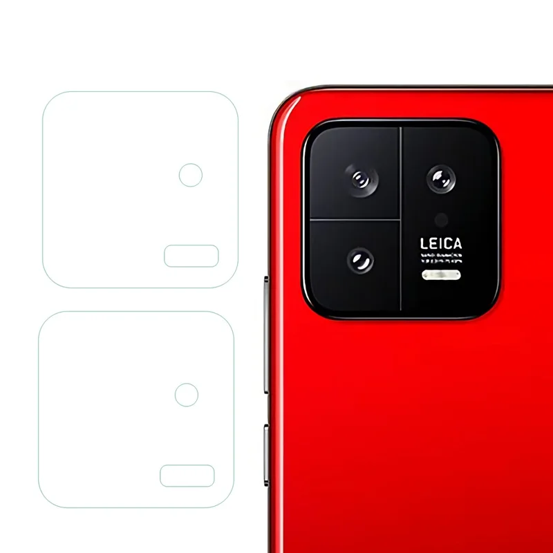 2Pcs / Set Tempered Glass Camera Lens Protector for Xiaomi 13 5G, 2.5D Arc Edge No-Bubble HD Clear Anti-Scratch Lens Film