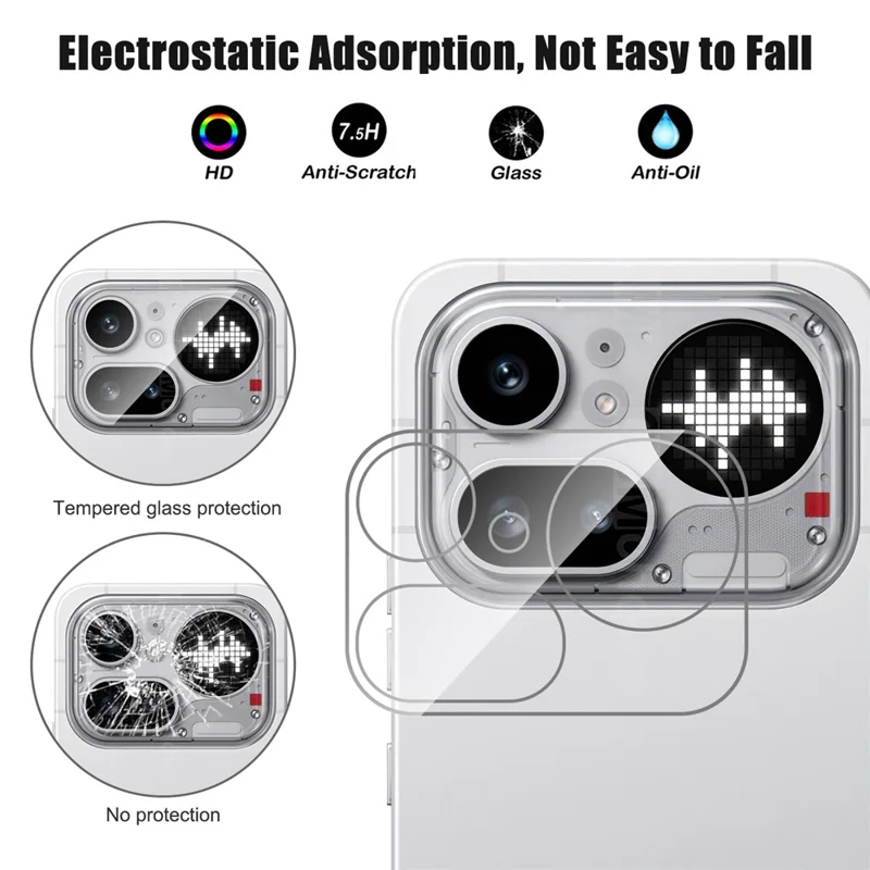 Pełne przykrycie dla Nothing Phone (4a) Pro, wysoce przezroczysta antywłamaniowa ochrona obiektywu aparatu z szkła AGC z tyłu