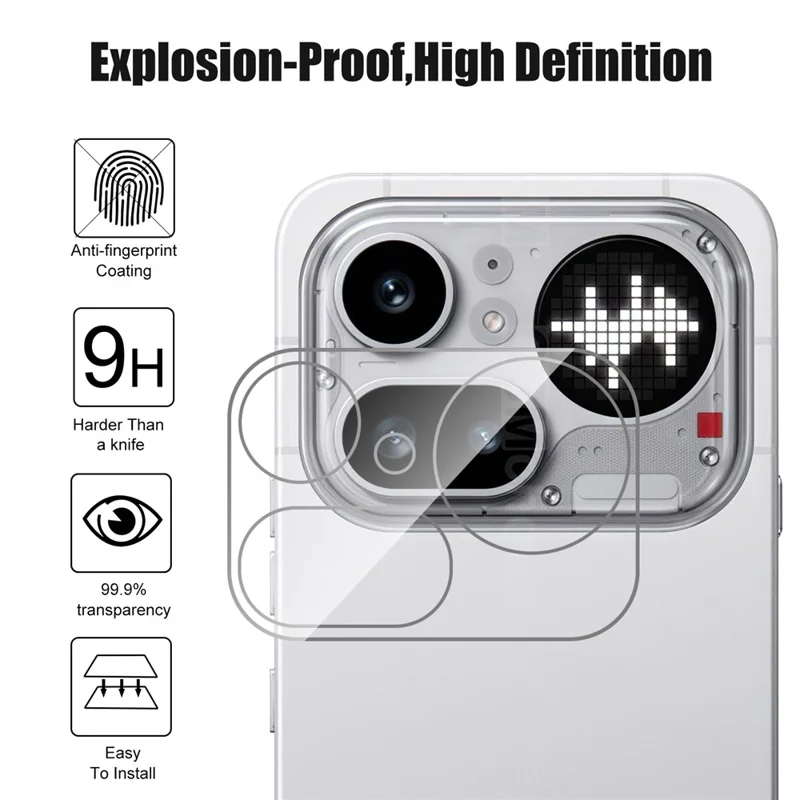 Pełne przykrycie dla Nothing Phone (4a) Pro, wysoce przezroczysta antywłamaniowa ochrona obiektywu aparatu z szkła AGC z tyłu