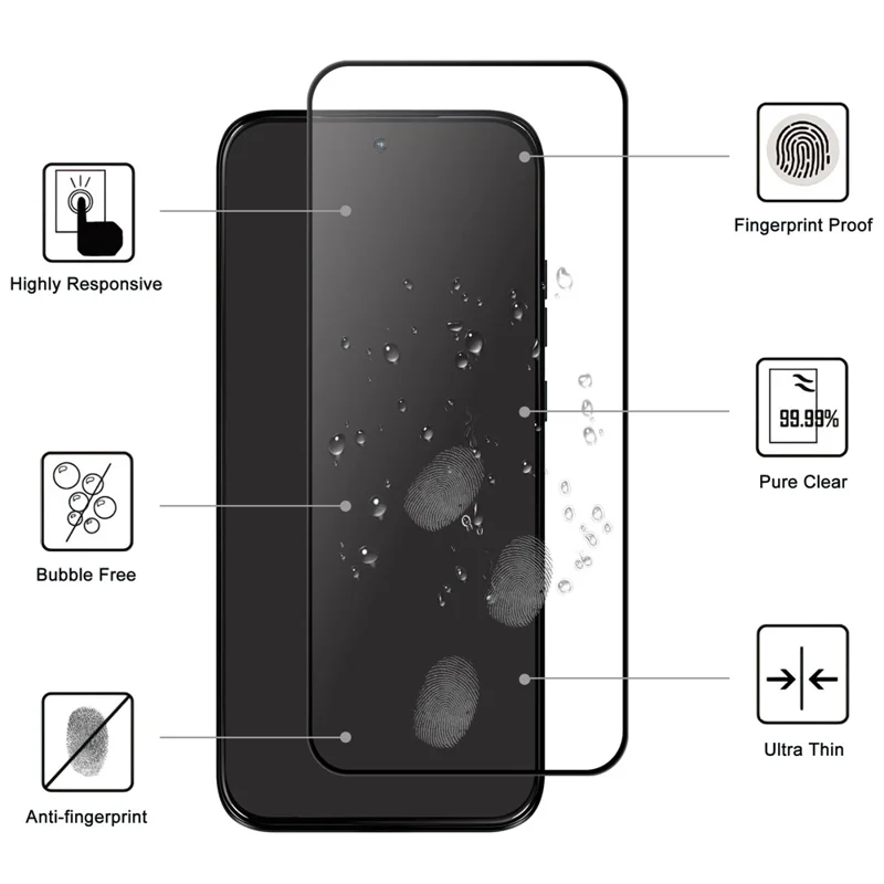 For Motorola Moto G77 5G  /  Moto G67 5G AGC Tempered Glass with Black Edge Full Glue Full Coverage Screen Protector