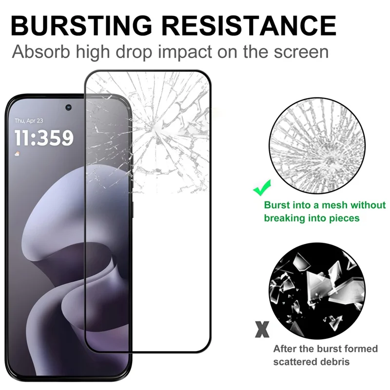For Motorola Moto G77 5G  /  Moto G67 5G AGC Tempered Glass with Black Edge Full Glue Full Coverage Screen Protector