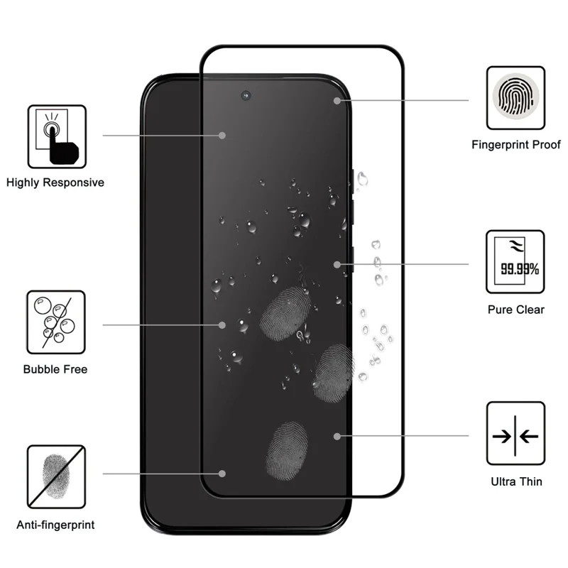 Til Motorola Edge (2026) AGC Hærdet Glas med Sort Kant Fuldklæbende Dækningsplade Skærmværn