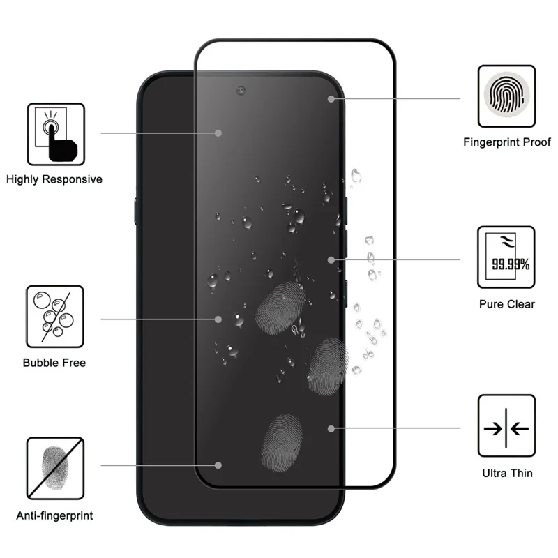 For Nothing Phone (4a) AGC Tempered Glass with Black Edge Full Glue Full Coverage Screen Protector