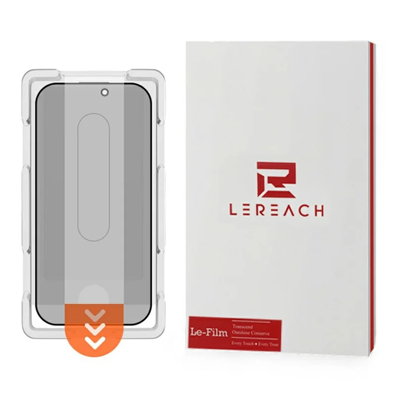 LEREACH For iPhone 15 Pro Max Privacy Tempered Glass Screen Protector 28° Anti-spy Full Cover Film - Black