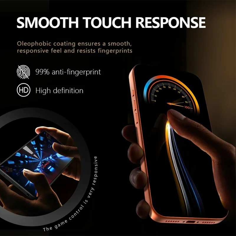 LEREACH For iPhone 15 Pro Max Privacy Tempered Glass Screen Protector 28° Anti-spy Full Cover Film - Black