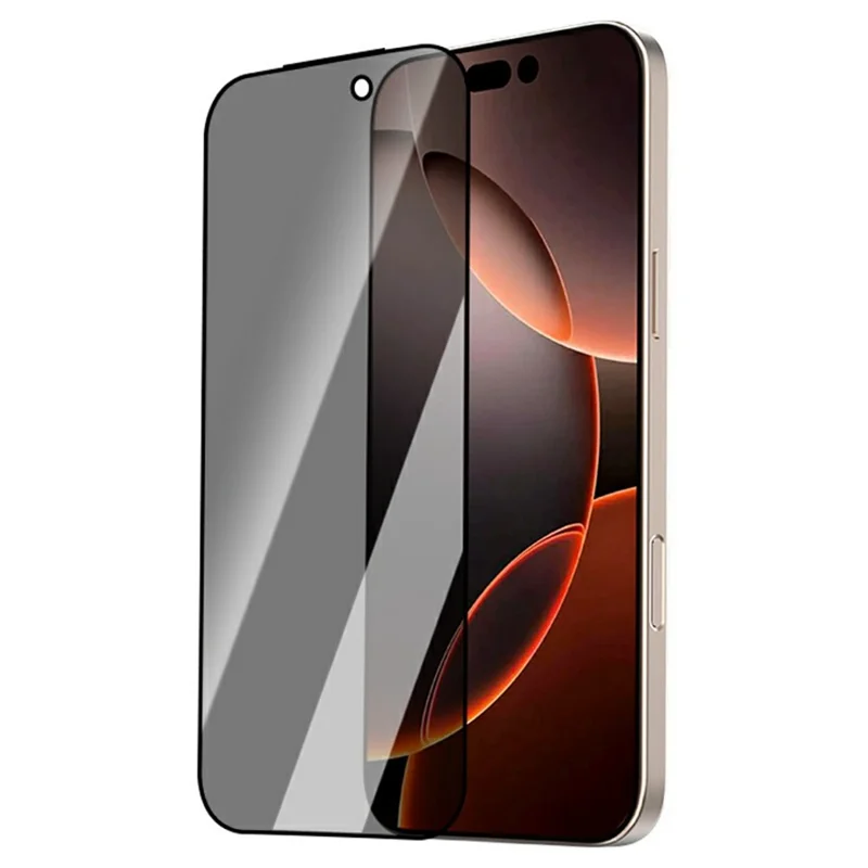 LEREACH For iPhone 16 Pro Max Privacy Tempered Glass Screen Protector 28° Anti-spy Full Cover Film - Black