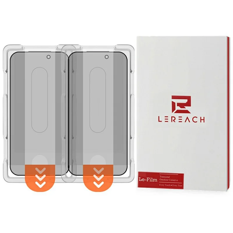 LEREACH 2Pcs For iPhone 16 Pro Max Privacy Tempered Glass Screen Protector 28° Anti-spy Full Cover Film - Black