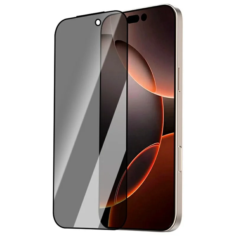 LEREACH 2Pcs For iPhone 16 Pro Max Privacy Tempered Glass Screen Protector 28° Anti-spy Full Cover Film - Black