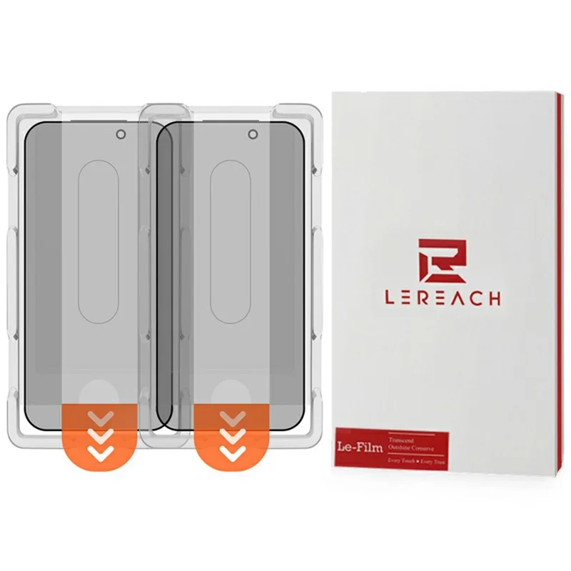 LEREACH 2 stk. til iPhone 17 Pro Max Privatlivsbeskyttelse af Tempered Glass Skærmbeskytter 28° Anti-spionage Fuld dækning Film - Sort