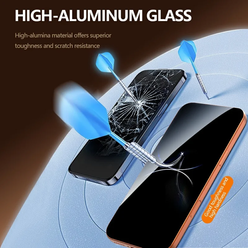 LEREACH For iPhone 15 Pro Privacy Tempered Glass Screen Protector 28° Anti-spy Full Cover Film - Black
