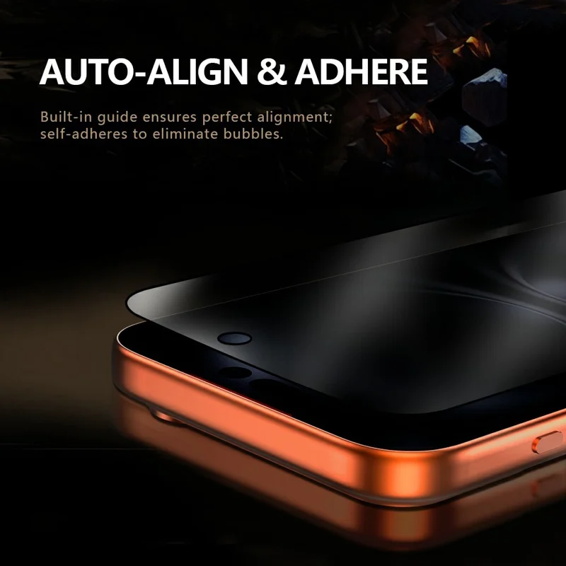 LEREACH For iPhone 15 Pro Privacy Tempered Glass Screen Protector 28° Anti-spy Full Cover Film - Black