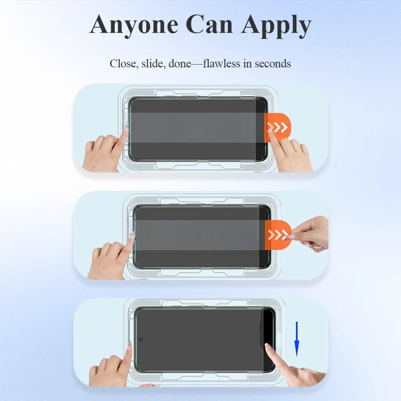 LEREACH 2Pcs For iPhone 13 Pro Tempered Glass Full Screen Protector Anti-Fingerprint Film with Dust-Free Installation Tool - Black