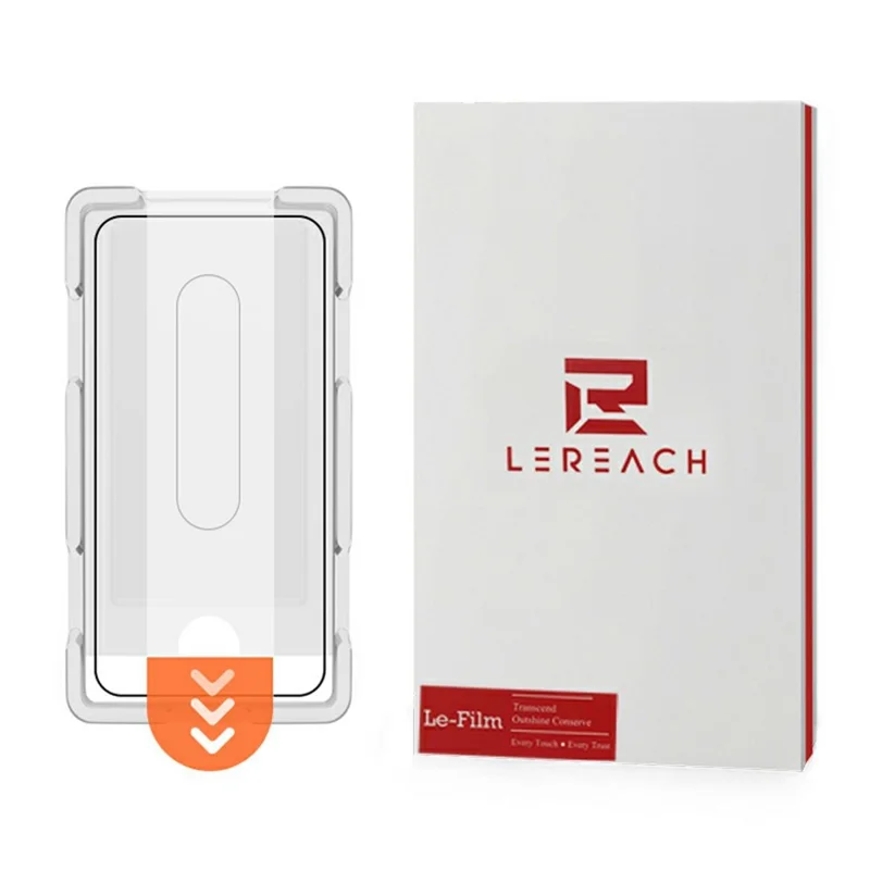 LEREACH para iPhone 14 Protector de Pantalla de Vidrio Templado, Película Antihuellas con Herramienta de Instalación Sin Polvo - Negro