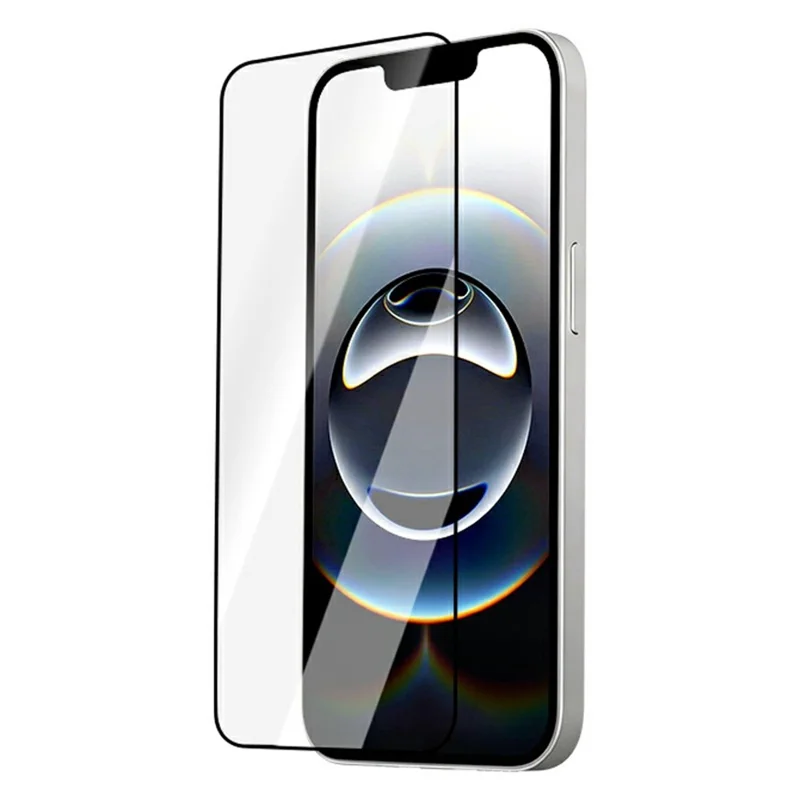 LEREACH 2 Unidades para iPhone 14 Protector de Pantalla de Vidrio Templado, Película Antihuellas con Herramienta de Instalación Sin Polvo - Negro