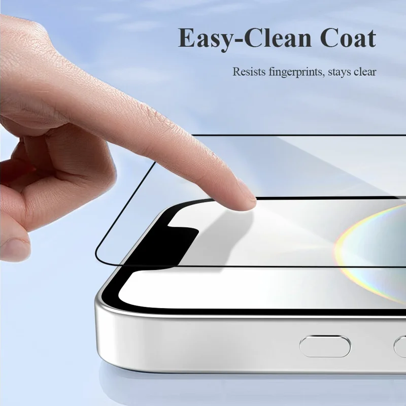 LEREACH 2 Unidades para iPhone 14 Protector de Pantalla de Vidrio Templado, Película Antihuellas con Herramienta de Instalación Sin Polvo - Negro