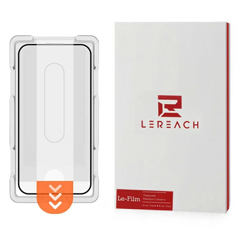 LEREACH Per iPhone 16 Pro Max Protezione Schermo Intera in Vetro Temperato Anti-Impronte con Strumento di Installazione Senza Polvere - Nero
