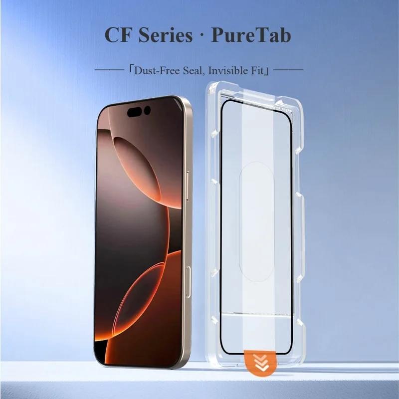 LEREACH Per iPhone 16 Pro Max Protezione Schermo Intera in Vetro Temperato Anti-Impronte con Strumento di Installazione Senza Polvere - Nero