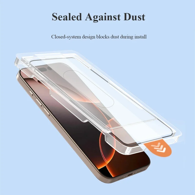 LEREACH 2 Pezzi per iPhone 16 Pro Max Pellicola Protettiva in Vetro Temperato Copertura Totale con Tecnologia Anti-Impronte e Kit per Applicazione Senza Polvere - Nero