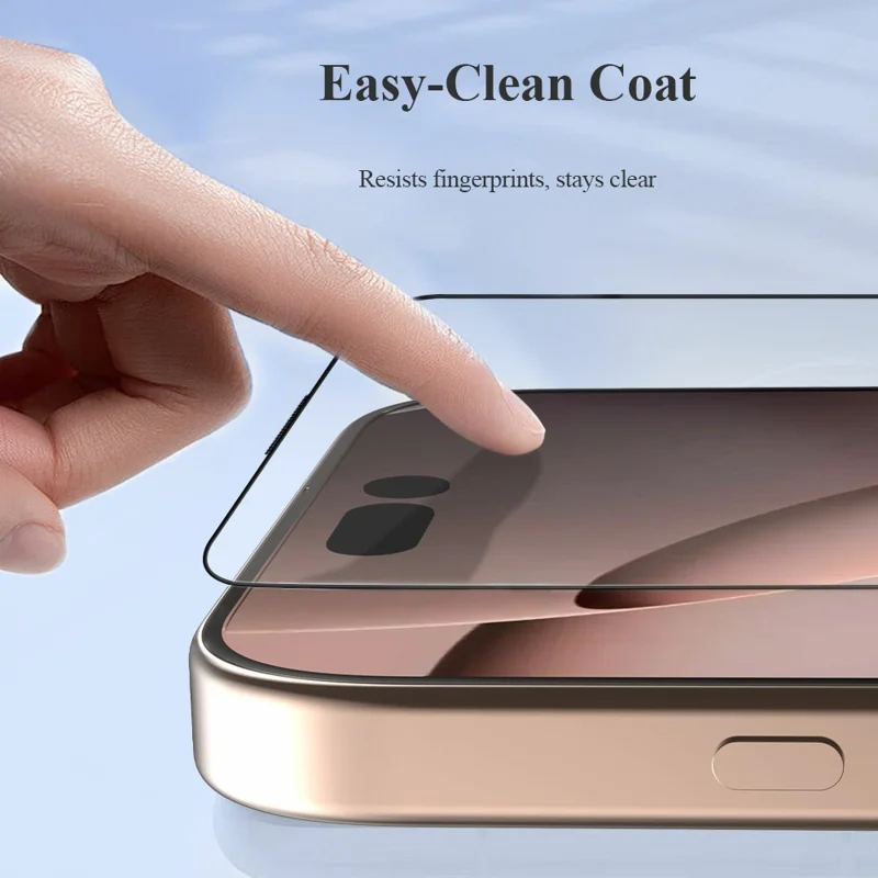LEREACH 2 Pezzi per iPhone 16 Pro Max Pellicola Protettiva in Vetro Temperato Copertura Totale con Tecnologia Anti-Impronte e Kit per Applicazione Senza Polvere - Nero