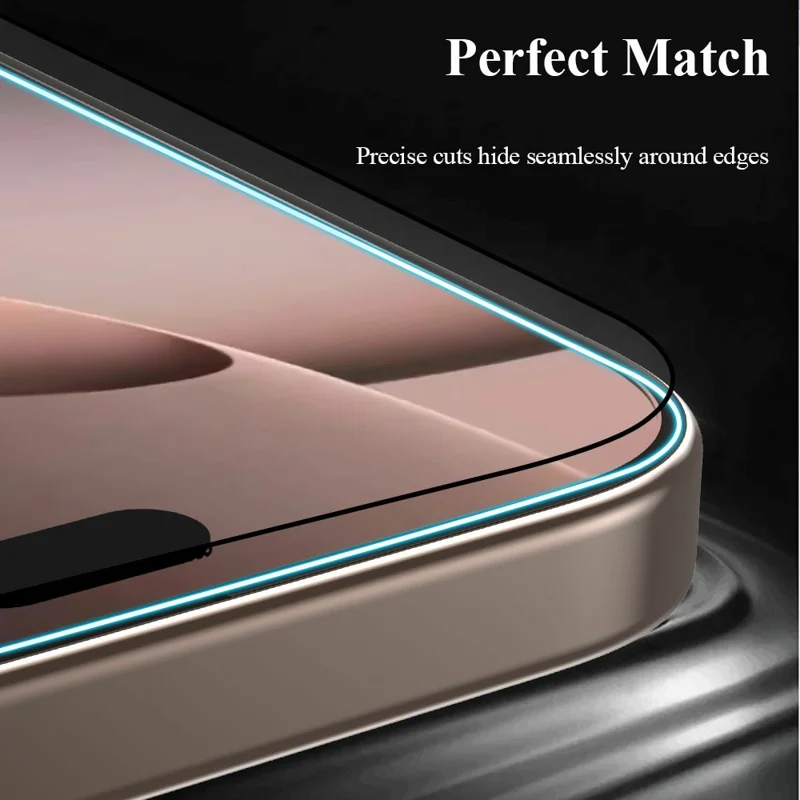 LEREACH 2 Pezzi per iPhone 16 Pro Max Pellicola Protettiva in Vetro Temperato Copertura Totale con Tecnologia Anti-Impronte e Kit per Applicazione Senza Polvere - Nero