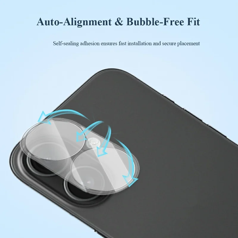 LEREACH for iPhone 16 Plus Camera Lens Protector 3D Full Coverage Tempered Glass Acrylic One-Piece Lens Film - Transparent
