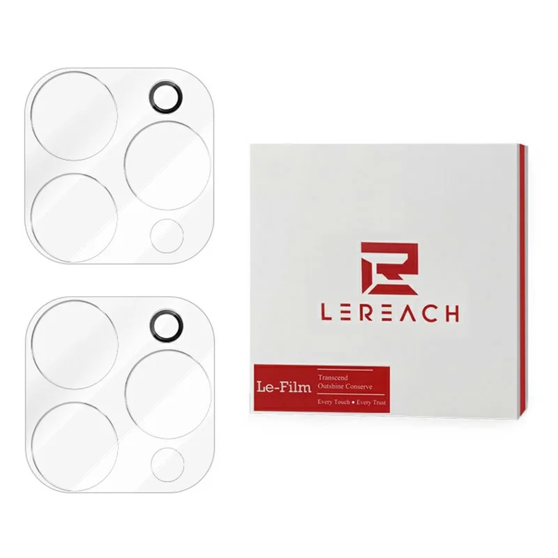 LEREACH 2Pcs for iPhone 16 Pro Camera Lens Protector 3D Full Coverage Tempered Glass Acrylic One-Piece Lens Film - Transparent