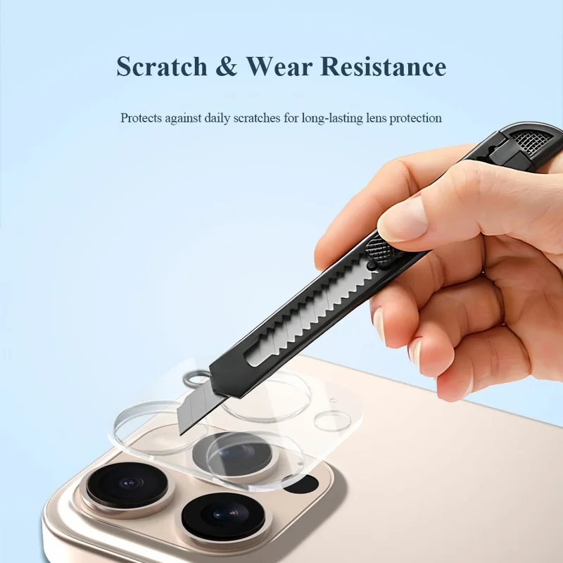 LEREACH for iPhone 16 Pro Max Camera Lens Protector 3D Full Coverage Tempered Glass Acrylic One-Piece Lens Film - Transparent