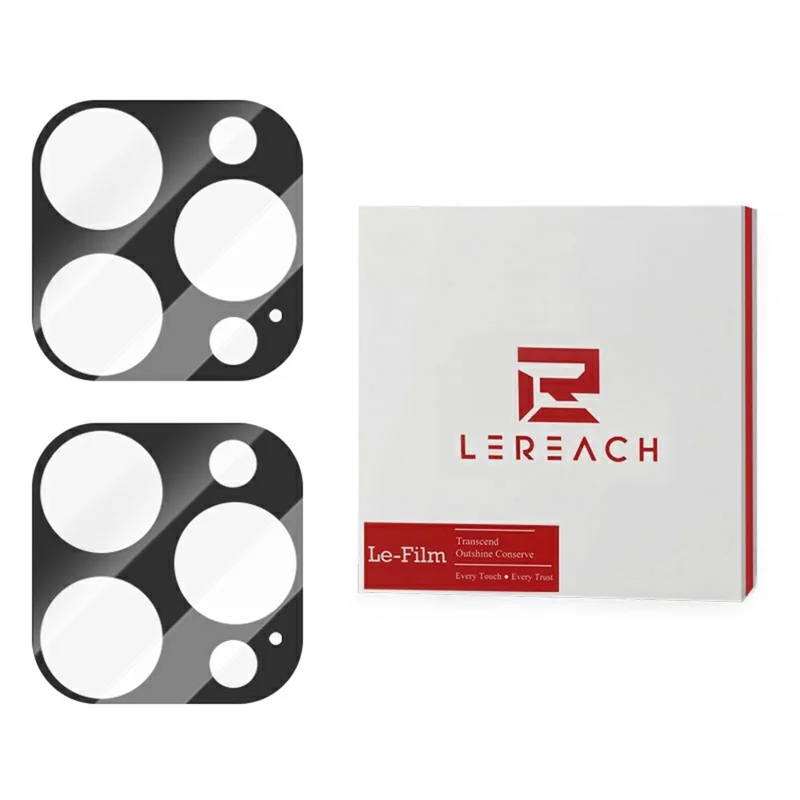 LEREACH 2Pcs for iPhone 16 Pro Max Camera Lens Protector 3D Full Coverage Tempered Glass Acrylic One-Piece Lens Film - Black