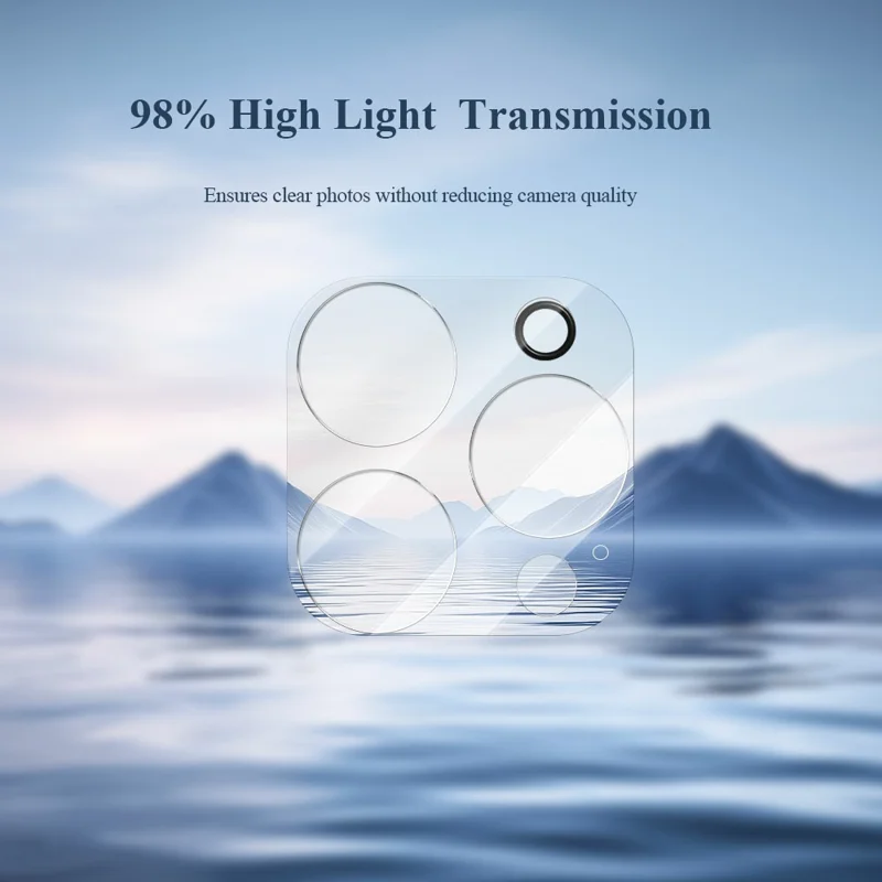 LEREACH 2Pcs for iPhone 16 Pro Max Camera Lens Protector 3D Full Coverage Tempered Glass Acrylic One-Piece Lens Film - Black