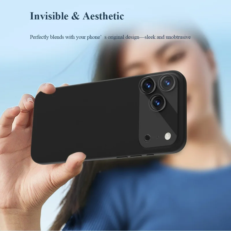 LEREACH for iPhone 17 Pro Camera Lens Protector 3D Full Coverage Tempered Glass Acrylic One-Piece Lens Film - Transparent with Black Circle