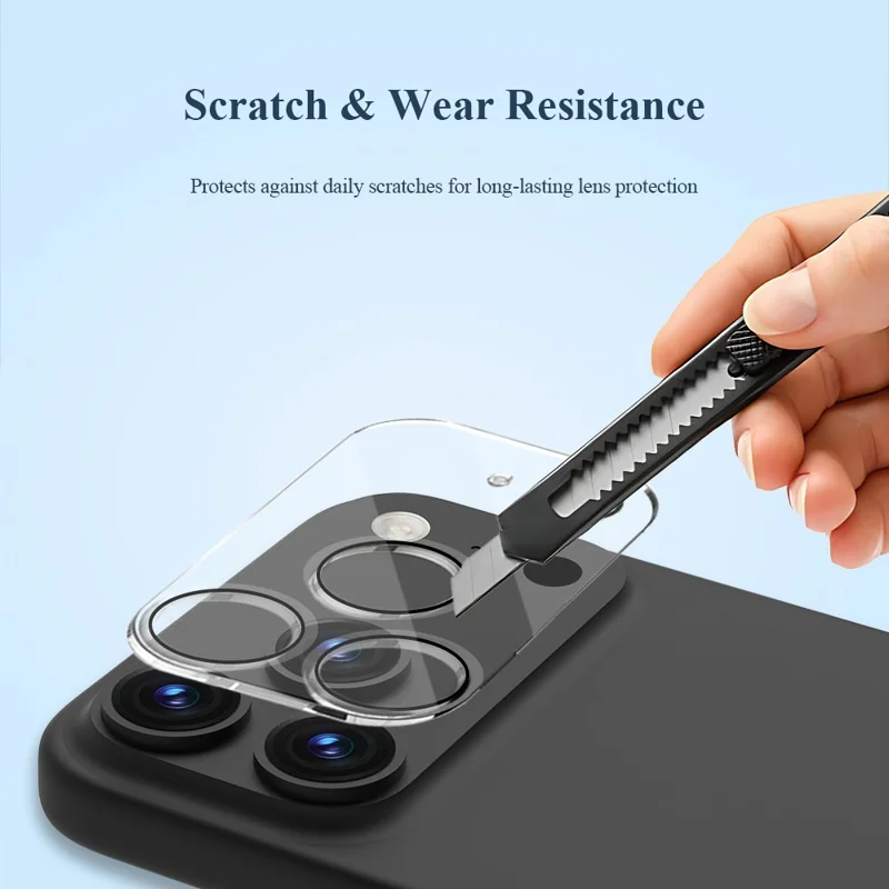 LEREACH 2Pcs for iPhone 17 Pro Camera Lens Protector 3D Full Coverage Tempered Glass Acrylic One-Piece Lens Film - Transparent with Black Circle